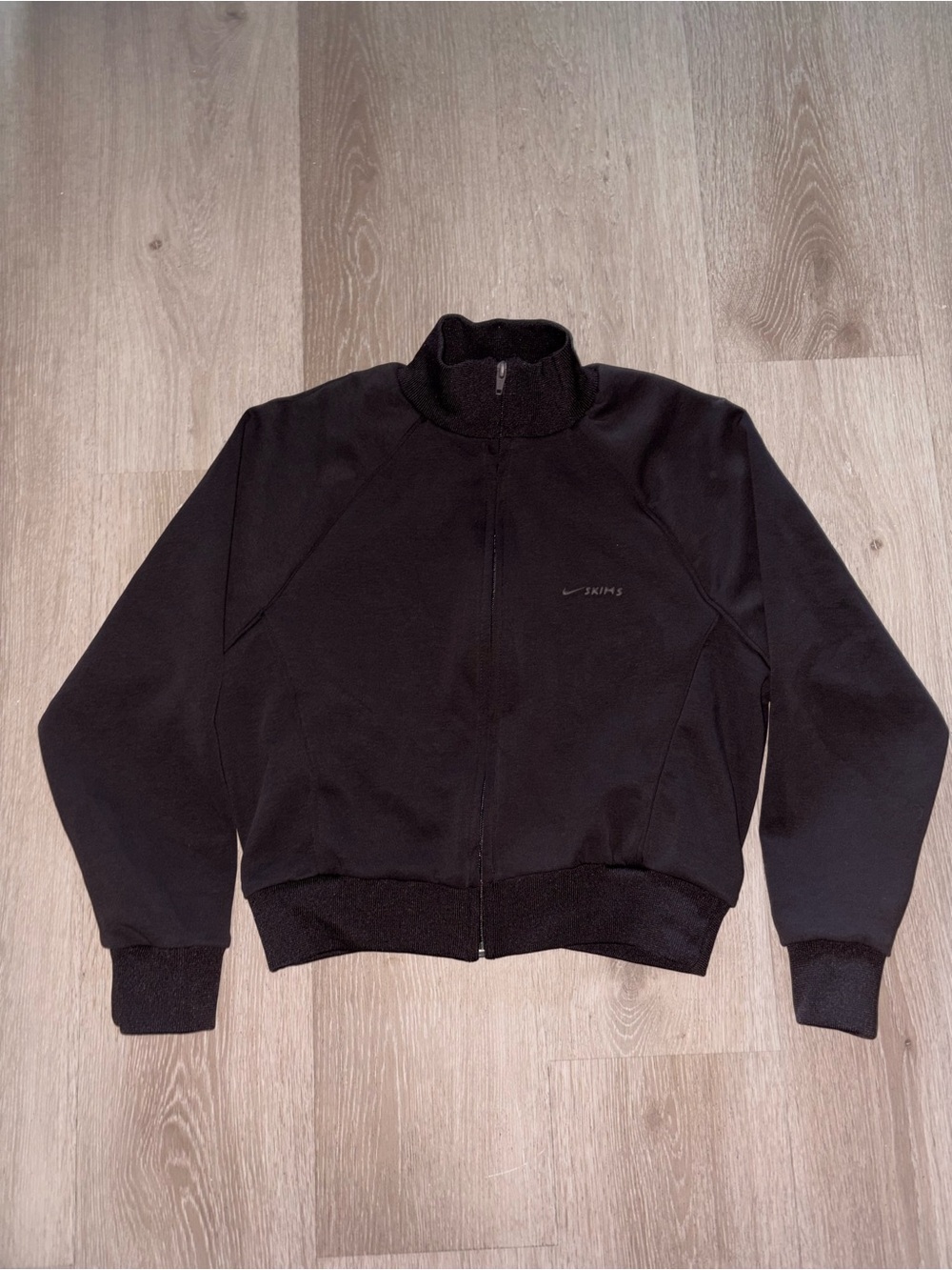 NikeSKIMS Matte Tricot Cropped Track Jacket Dark Roast M NWOT